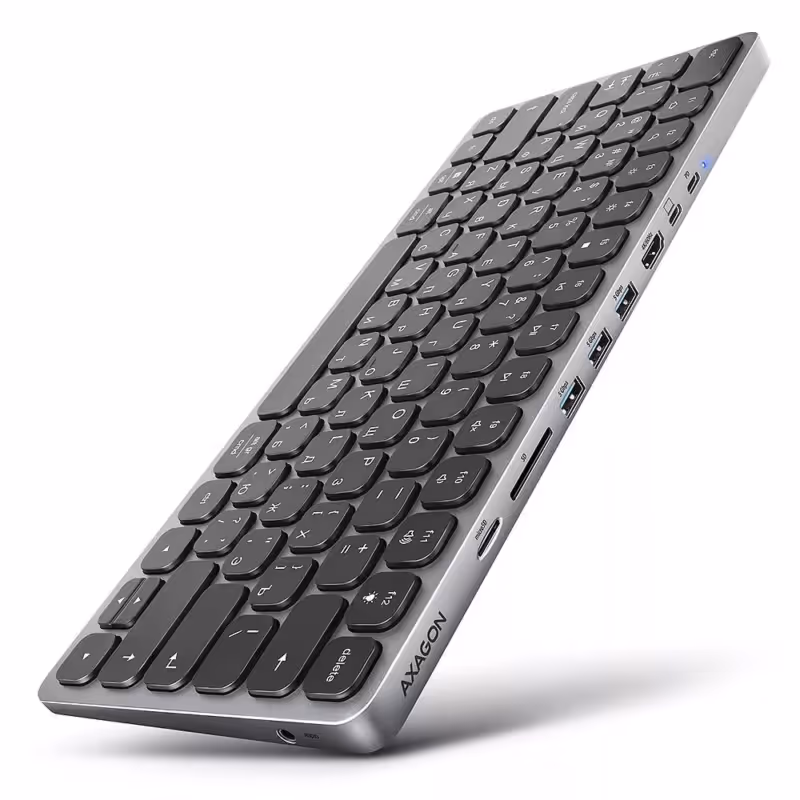KEYBOARD + I/O šakotuvas 9 viename 0.6 m HMC-KB-CRL Axagon
