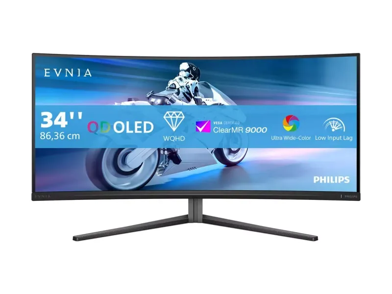 Philips Evnia 6000 34M2C6500/00 computer monitor 86.4 cm (34") 3440 x 1440 pixels Wide Quad HD QD-OLED Grey