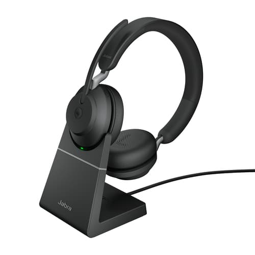 Jabra Evolve2 65 Headset Wireless Head-band Office/Call center USB Type-A Bluetooth Charging stand