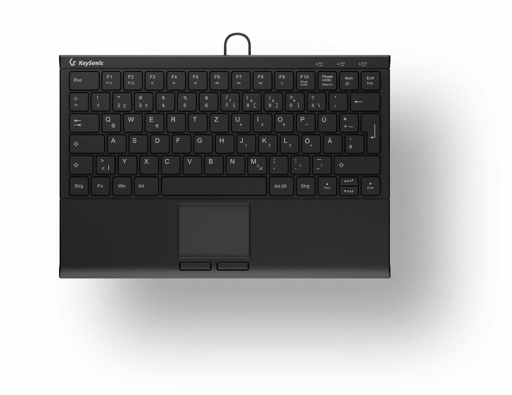 KeySonic KSK-5211ELU Mini Keyboard with Touchpad (Black) DE