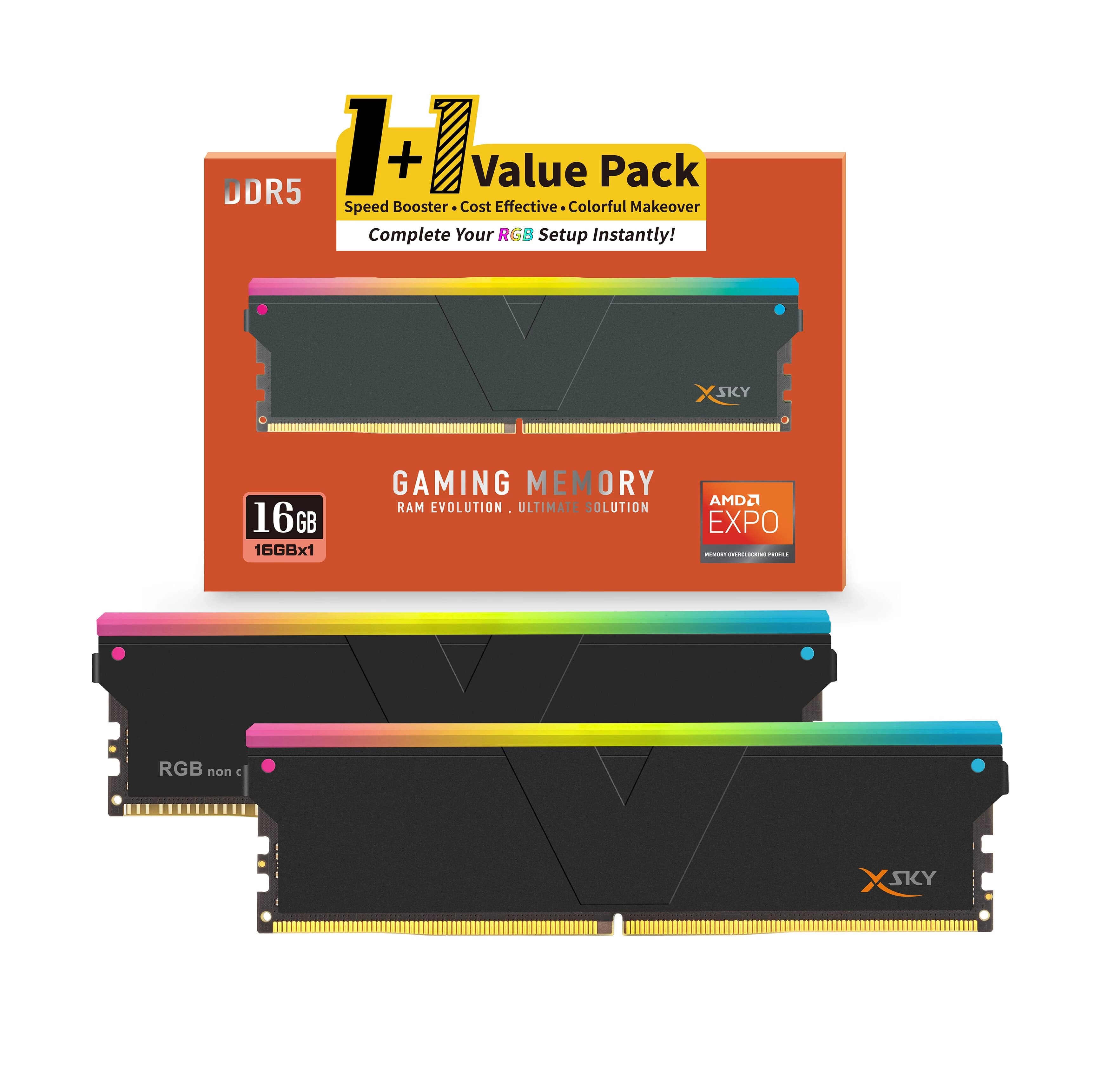 V-Color 16GB 6000MHz CL30 DDR5 Manta XSky RGB with RGB filler module