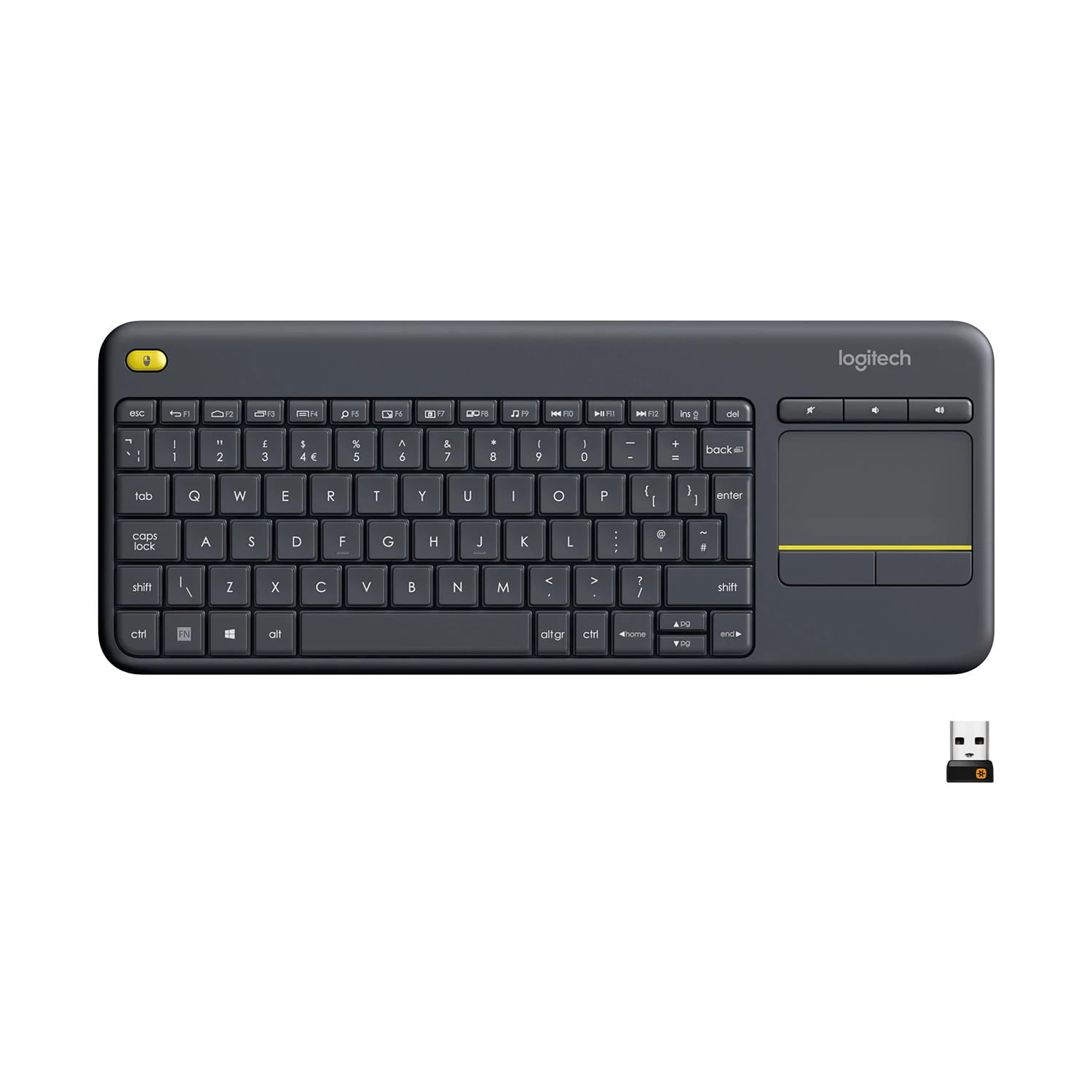 Logitech Wireless Touch K400 Plus (Black) Swiss
