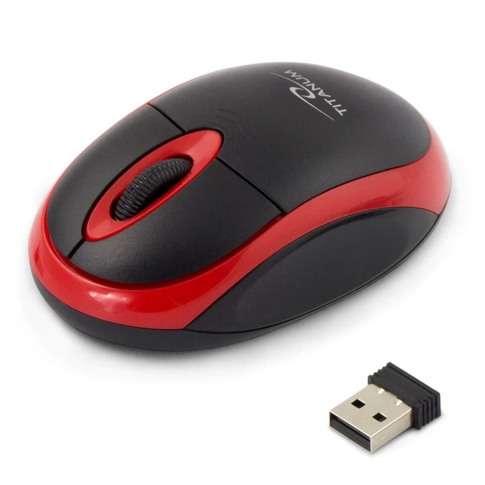 Titanum TM116R Wireless Mouse (Black/Red)