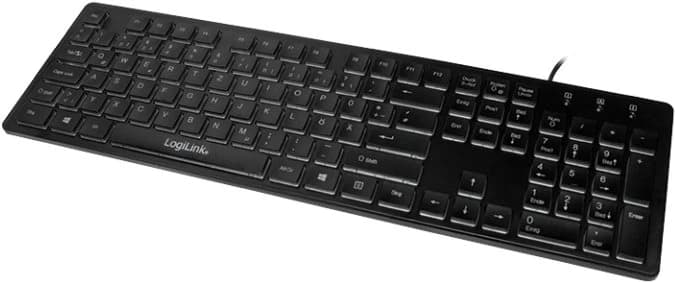 LogiLink Illuminated USB Keyboard German (Black)
