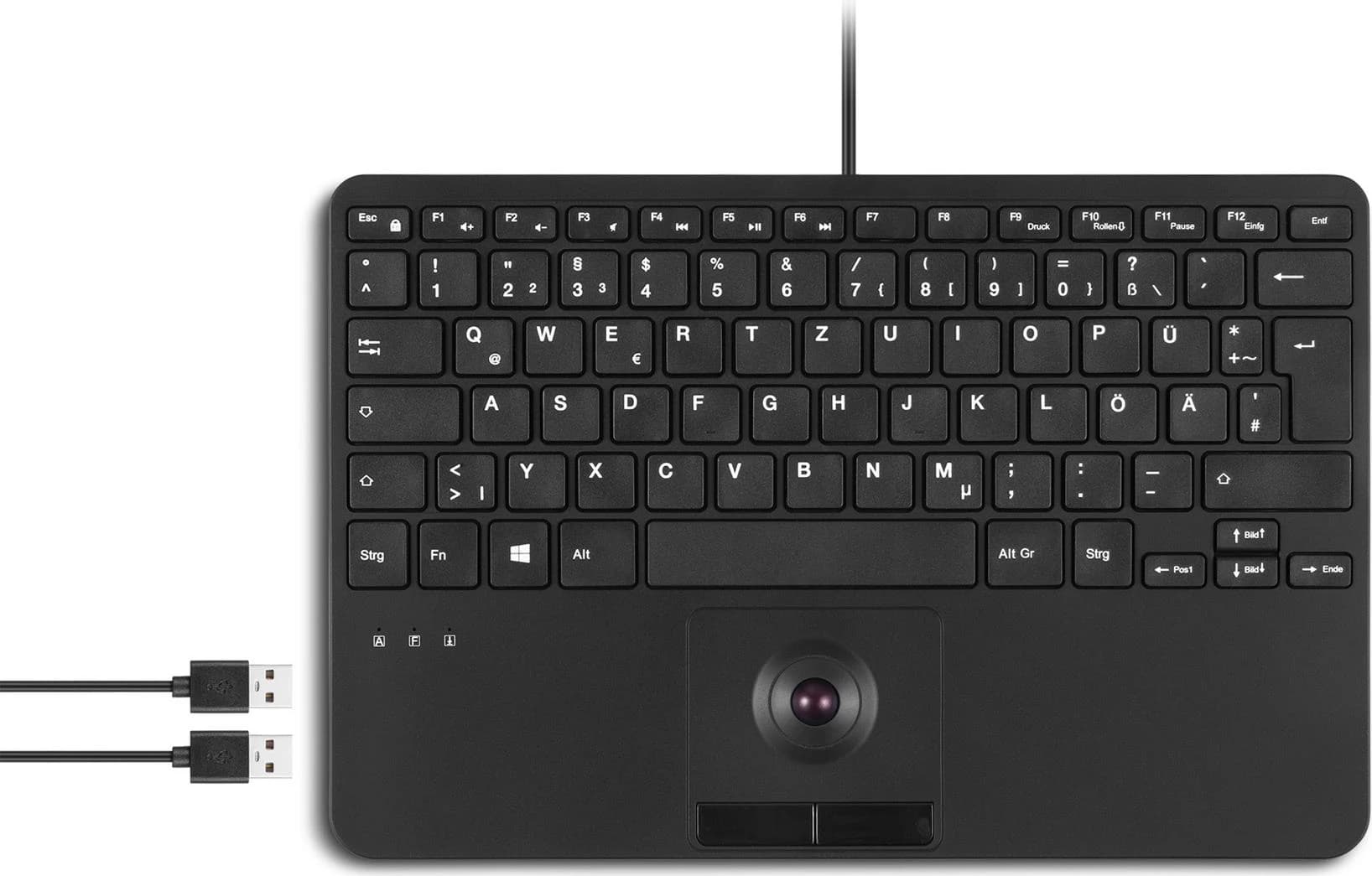 Perixx PERIBOARD-526 Wired Mini Keyboard with Trackball (German)