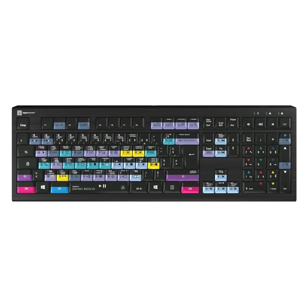 Logickeyboard DaVinci Resolve Astra 2 Backlit PC French (Black)