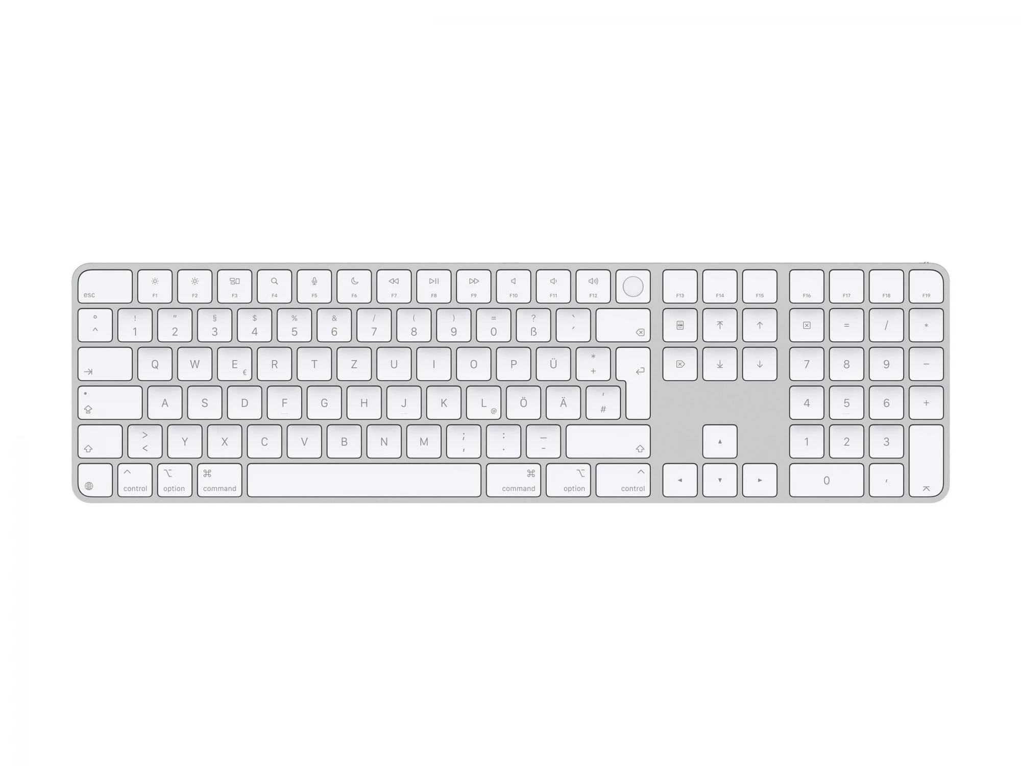 Apple Magic Keyboard with Touch ID and Numeric Keypad German (White)