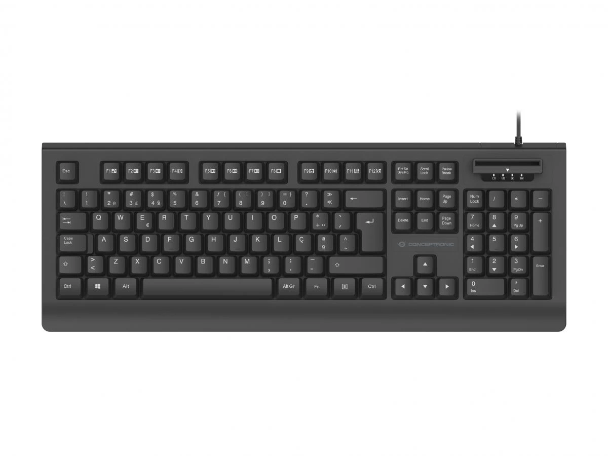 Conceptronic KAYNE01 USB Keyboard with Smart ID Card Reader ES