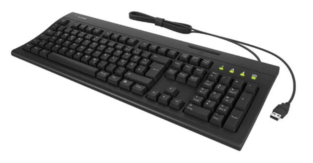 KeySonic KSK-8041U-CR Smart Card Reader Keyboard (Black) German