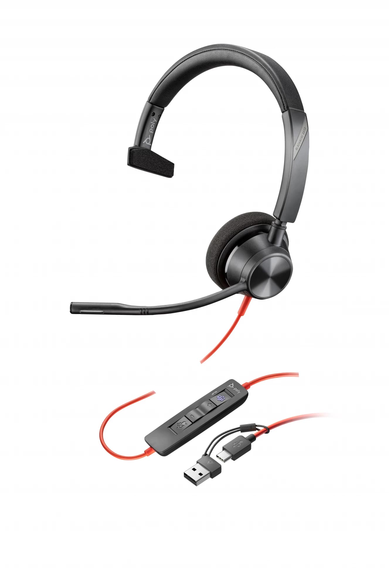 Poly Blackwire 3310 Mono Microsoft Teams USB-C/A