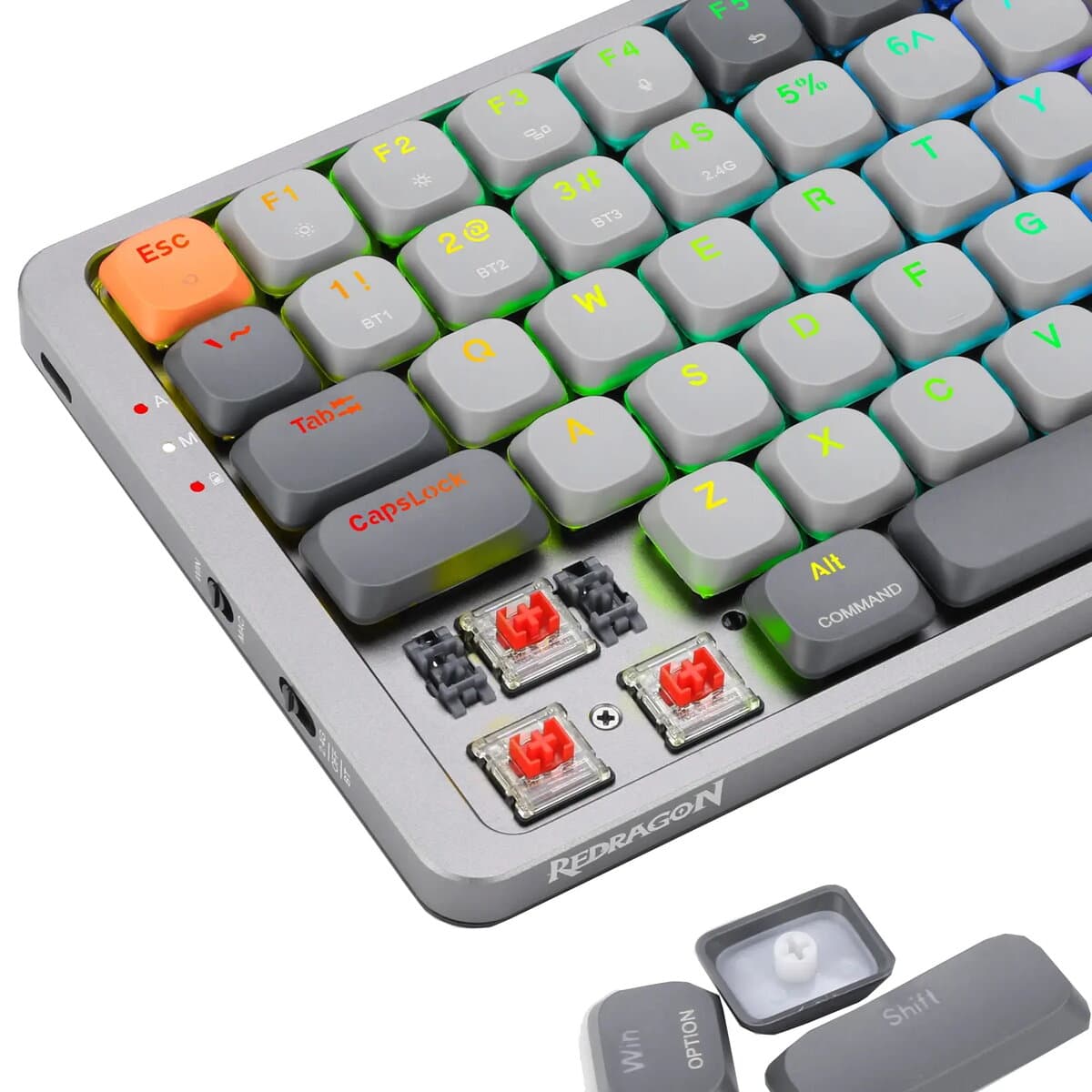 Redragon K652 Azure Pro 75% Wireless Low-Profile RGB (Grey)