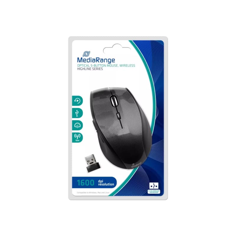 MediaRange USB WRL 5-Button/Black MROS207