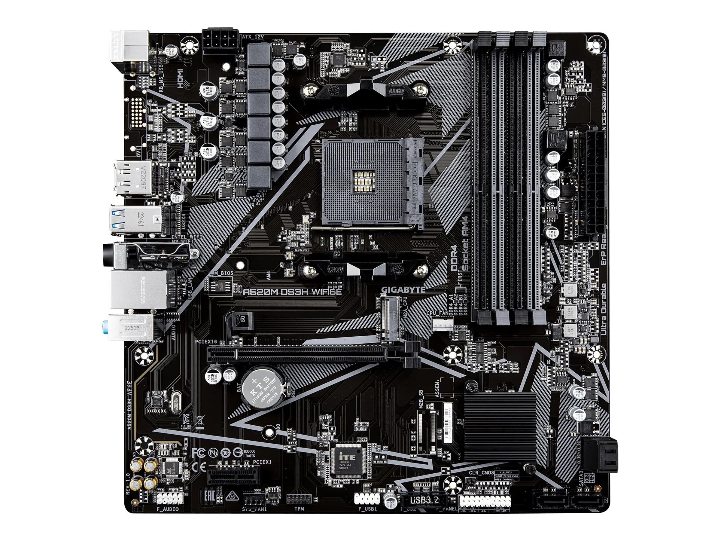 Gigabyte A520M DS3H WIFI6E AMD A520 Socket AM4 micro ATX